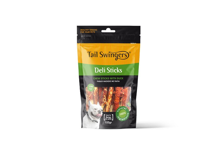 TAIL SWINGERS SNACK OSSO STICK INTRECCIATO CON FILETTO DI ANATRA 100 GR