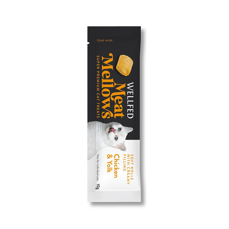 SNACK GATTO MEAT MELLOWS POLLO E TUORLO 3 x 10 gr