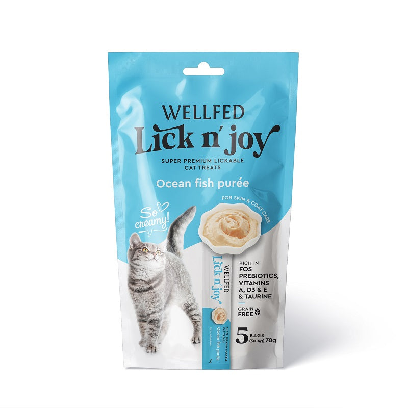 SNACK GATTO CREMINE LICK N'JOY PESCE OCEANICO 5x14 gr