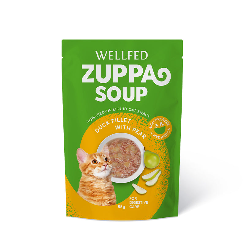 ZUPPA PER GATTI WELLFED SOUP ANATRA E PERA 12 pz X 85 gr