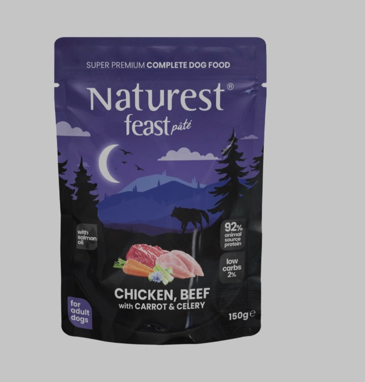 Naturest paté per cani 150 gr pollo manzo,carote e sedano