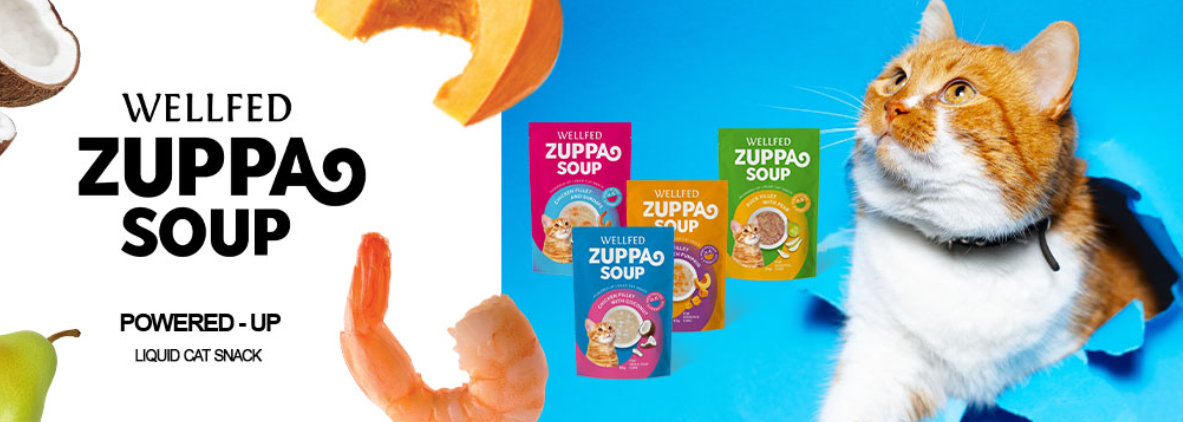 ZUPPA PER GATTI WELLFED SOUP POLLO E ZUCCA 12 pz X 85 gr