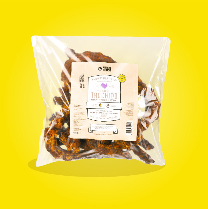 SNACK ANIMAL HOUSE BARF COLLO DI TACCHINO 1KG