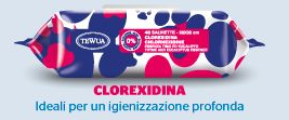 Tewua salviette detergenti 40 pz clorexidina con aloe,Pro.vit.B5 e vitamina E