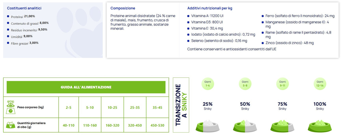 SNIKY mantenimento maiale 20 kg