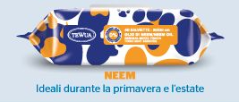 SALVIETTE DETERGENTI TEWUA 40 pz Olio di Neem con aloe,Pro.vit.B5 e vitamina E