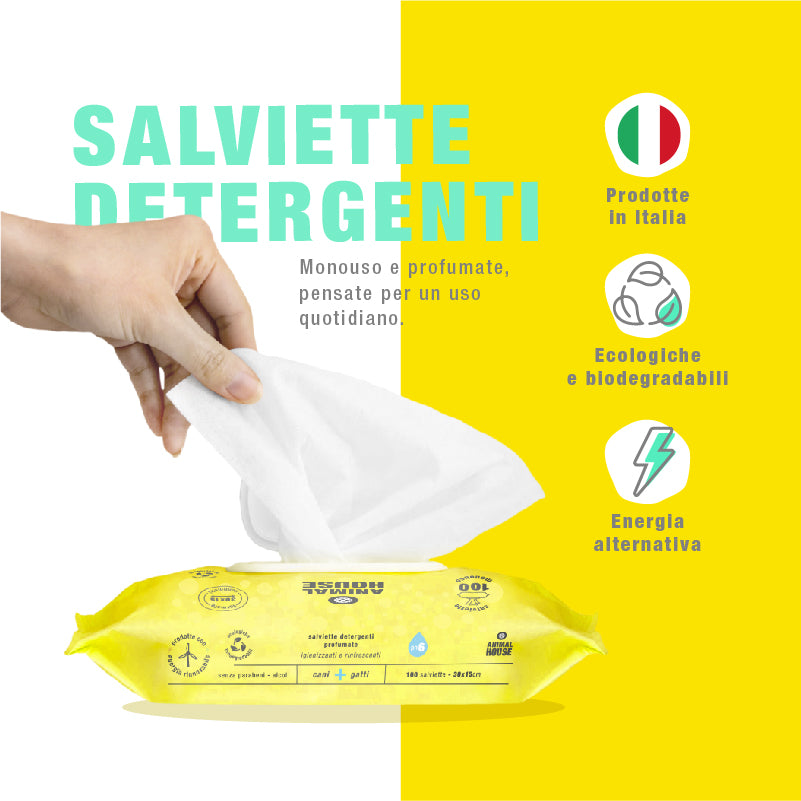 SALVIETTE ANINAL HOUSE PER CANI E GATTI MAXI BIODEGRADABILI 35 PZ CAMOMILLA