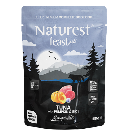 12 pz Naturest paté per cani 150 gr monoproteico tonno,zucca e riso