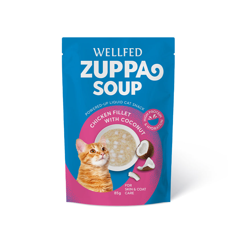 ZUPPA PER GATTI WELLFED SOUP  POLLO & COCCO 12pz x 85 gr