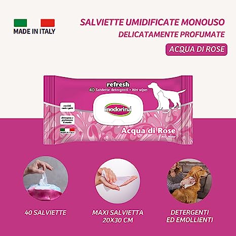 SALVIETTINE INODORINA ACQUA DI ROSE 40 PZ