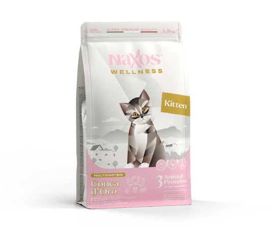 croccantini per gatti Naxos kitten conca d'oro 1,5 kg