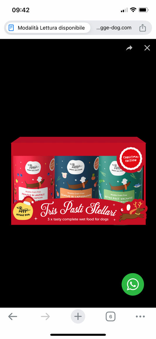 Hygge tris pasti stellari 3x400gr delizioso paté per cani