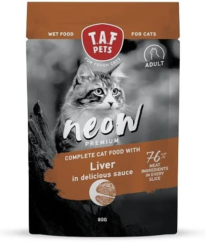 Neow bustine gatto 75% di carne 80 gr fegato