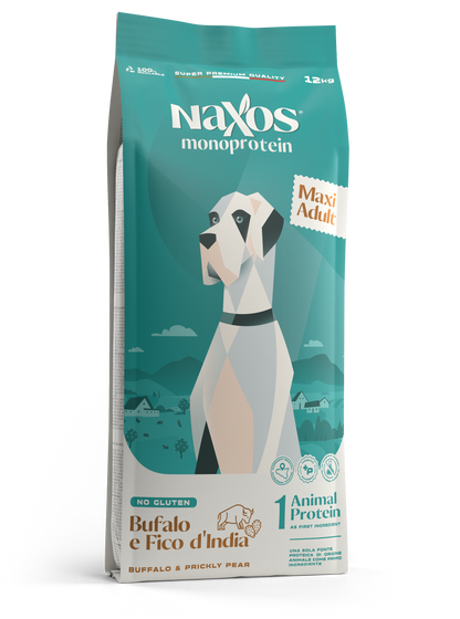 Naxos adult MAXI bufalo e fico d'india  12 kg monoproteico al bufalo gluten free