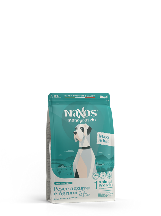 Naxos adult maxi pesce e agrumi 12kg monoproteico al pesce  gluten free