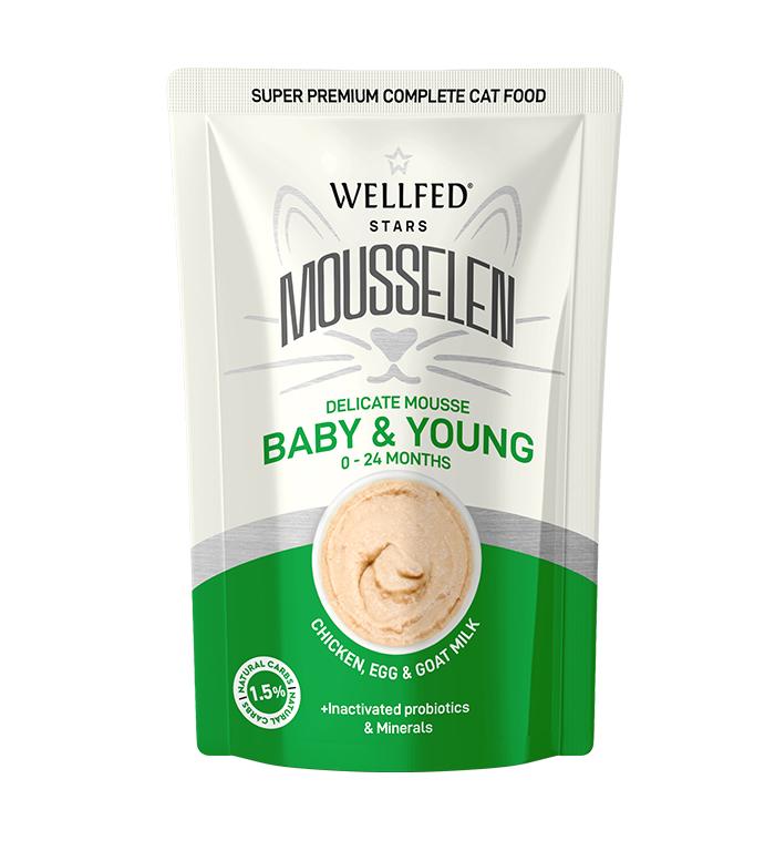 12 pz wellfed mouse per gatti kitten young 0-24mesi pollo,uova e latte di capra