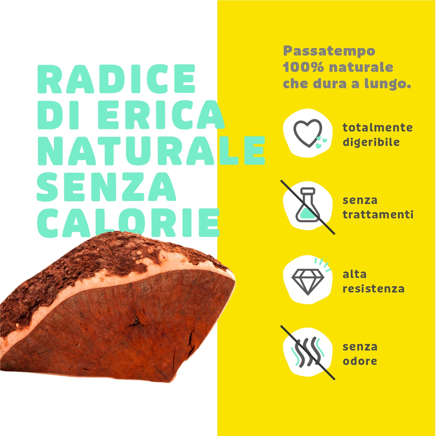 GIOCO MASTICABILE PER CANI RADICE DI ERICA L 300-400GR