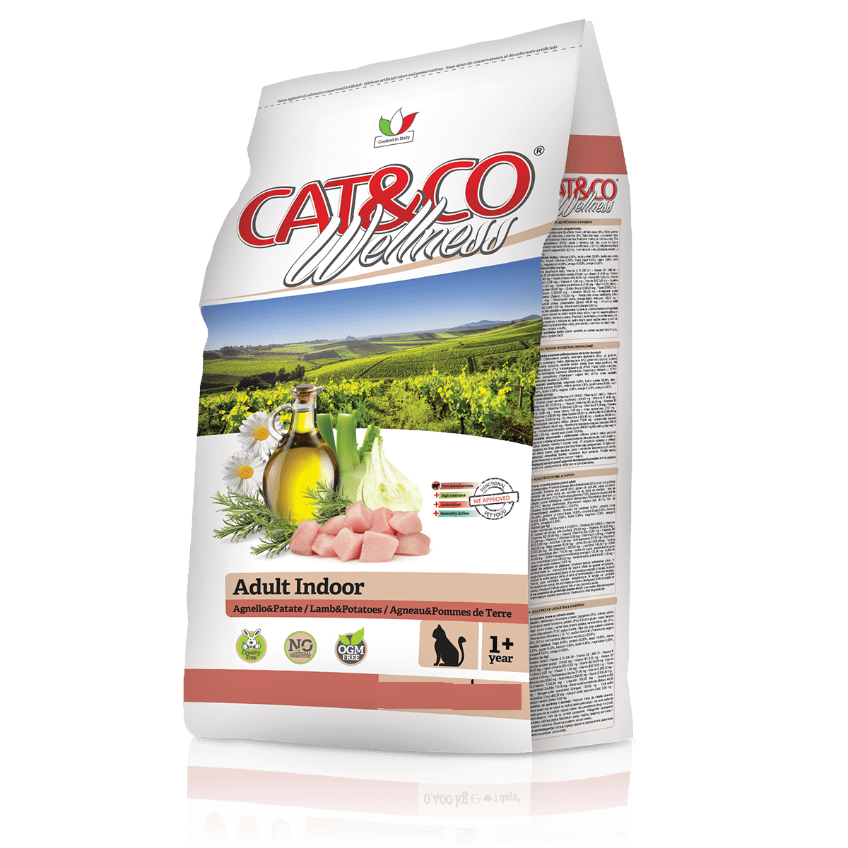 croccantini per gatti cat&co wellness indoor agnello e patate 10 kg