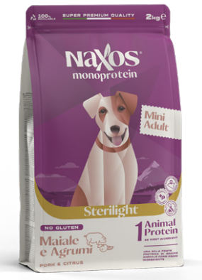 Naxos adult mini maiale e melagrana  2 kg monoproteico al maiale  gluten free