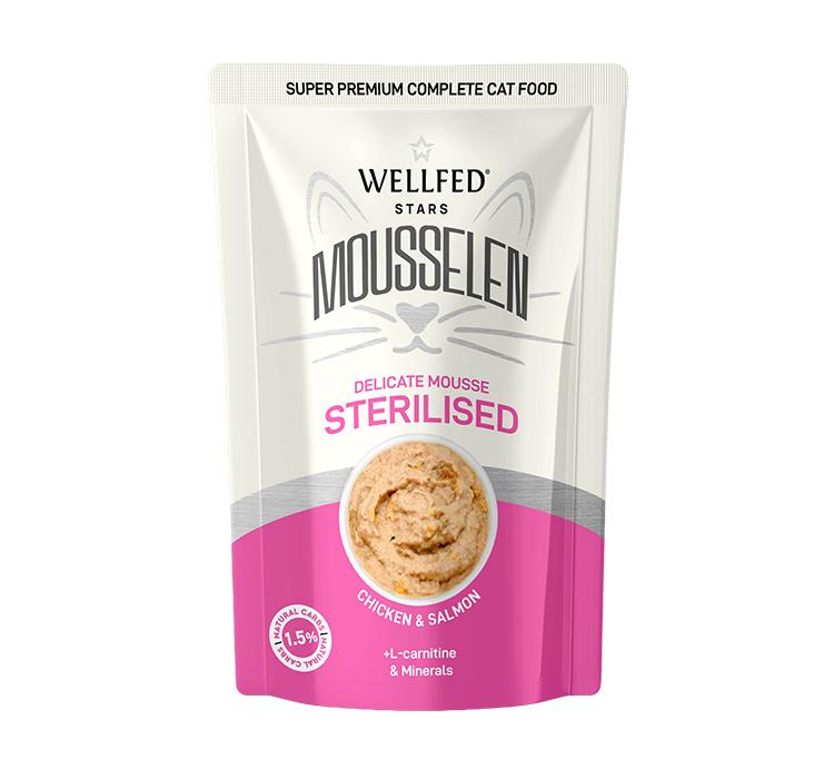 12 pz wellfed mouse per gatti sterilizzato pollo & salmone