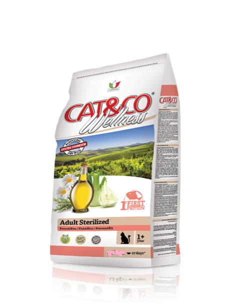 croccantini per gatti cat&co wellness 400 gr pesce e riso sterilizzati