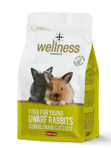 PADOVAN WELLNESS YOUNG DWARF RABBIT 1KG PELLETTATO PER CONIGLI CUCCIOLI PREMIUM